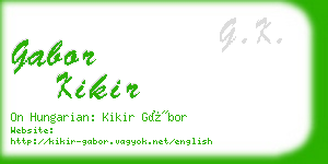 gabor kikir business card